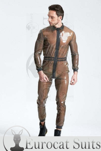 eurocat latex durchsichtiger Strampler mit Reißverschluss vorne für Männer