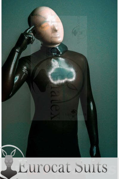 eurocat Latex-Catsuit aus Gummi für Männer mit Gesichtseinstieg