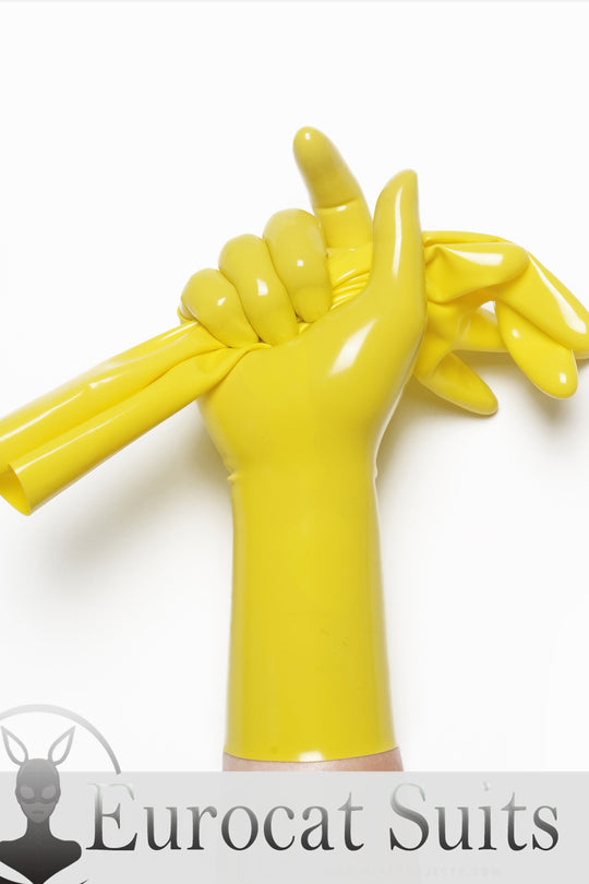 Yellow Classic Short Molded Latex Gloves