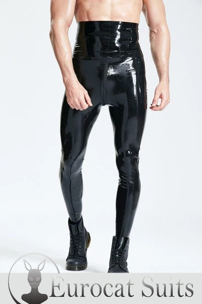 eurocat latex Herren Leggings mit hoher Taille und Reißverschluss