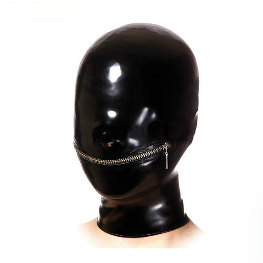 Latex Mask Sexy Hood With Mouth Zipper Handmade for Cosplay Latex Catsuit