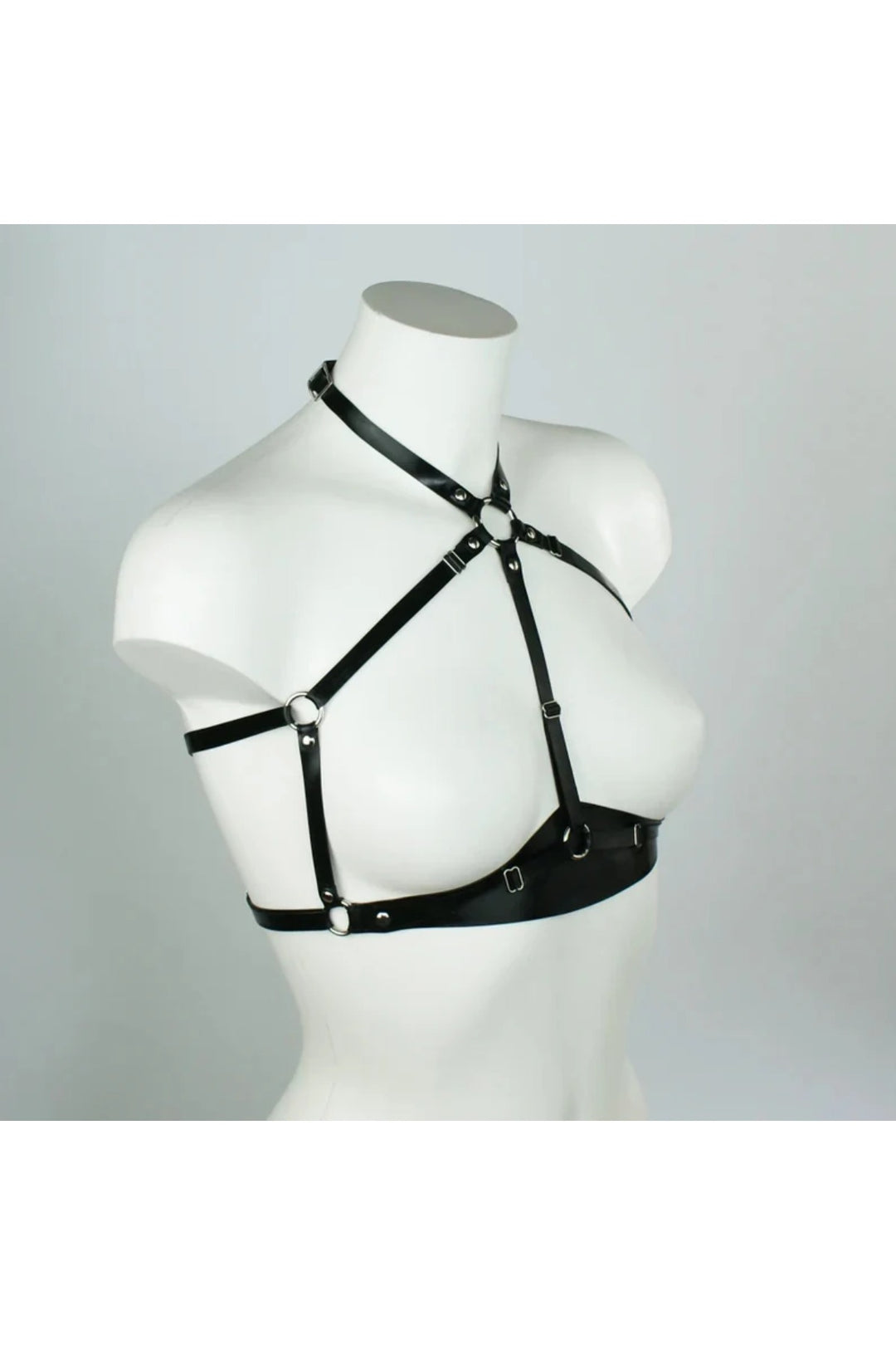 Тонкая шлея из латекса с ремешками