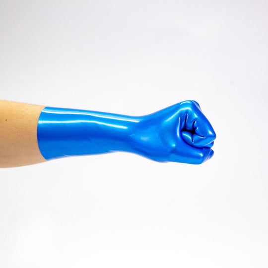 Latex metal blue gloves