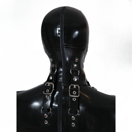 Latex Bodysuit Rubber Gummi D-rings bondage Catsuit mask