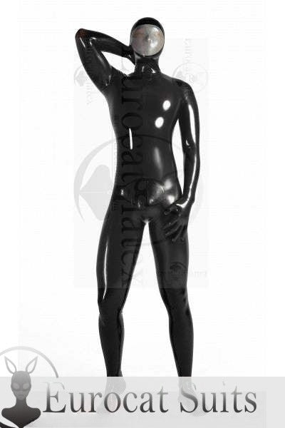 eurocat Latex-Catsuit aus Gummi für Männer mit Gesichtseinstieg