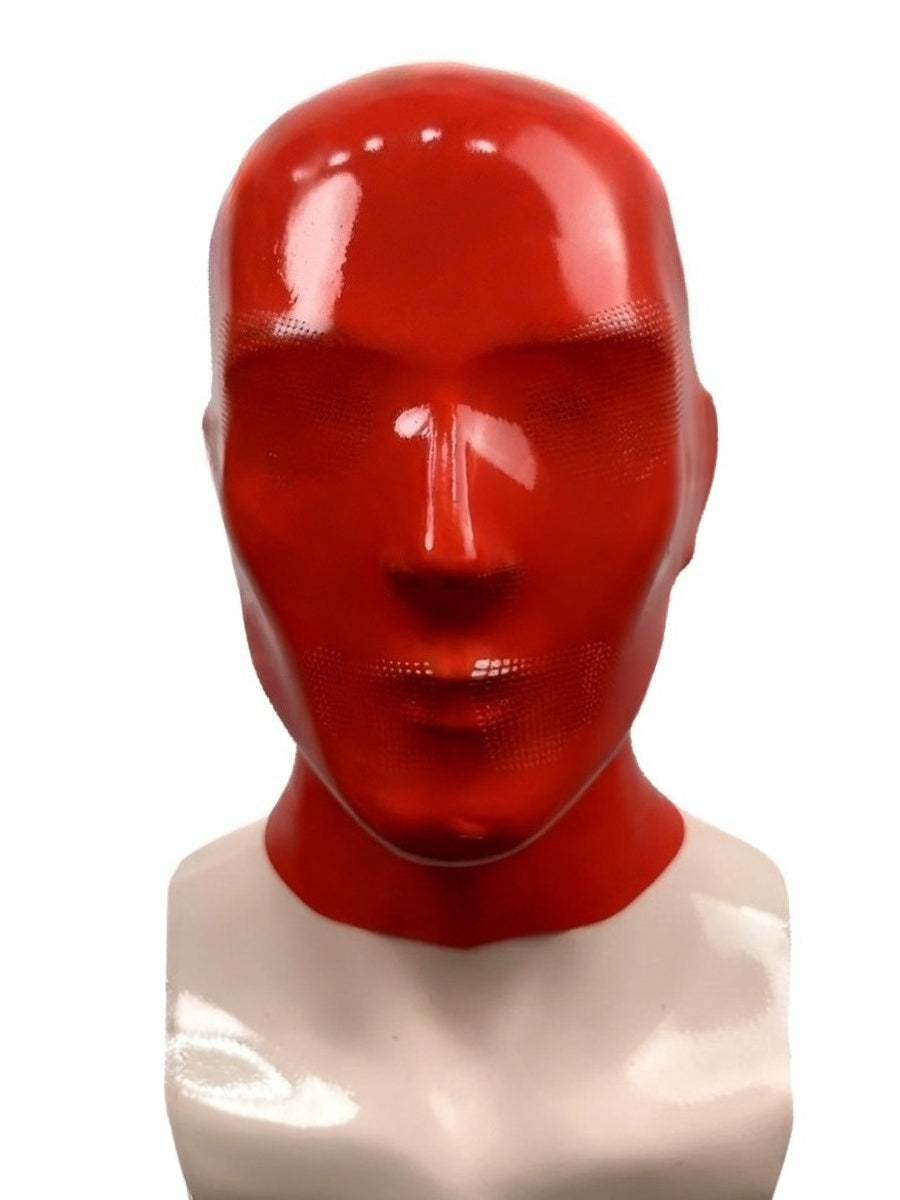 Latex Maske rot Fashion Gummi Haube 