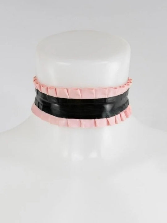Latex Choker With Ruffle Detail