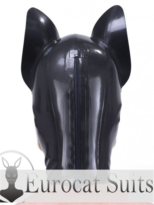 eurocat Male Latex Hood Rubber Fetish Wear Cosplay HUSKY MASK catsuits