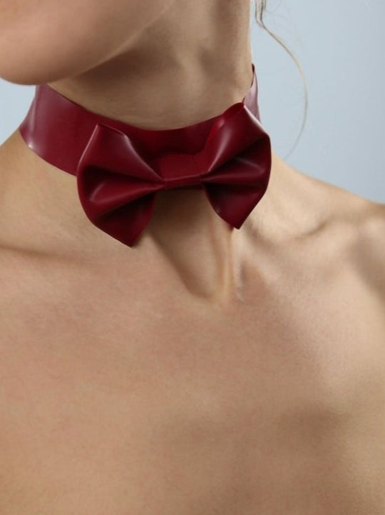 Latex Bow Choker