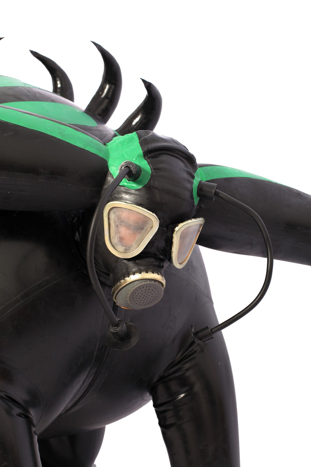 Rubber Inflatable cosplay Catsuit bodysuit gas latex mask