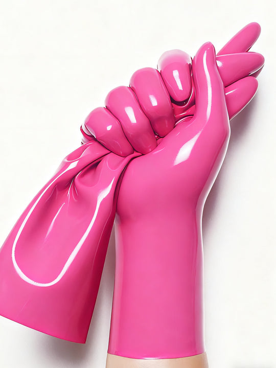 fetihs latex gloves Short, Stretchy and Body Safe rubber Gloves chlorined 0.4mm