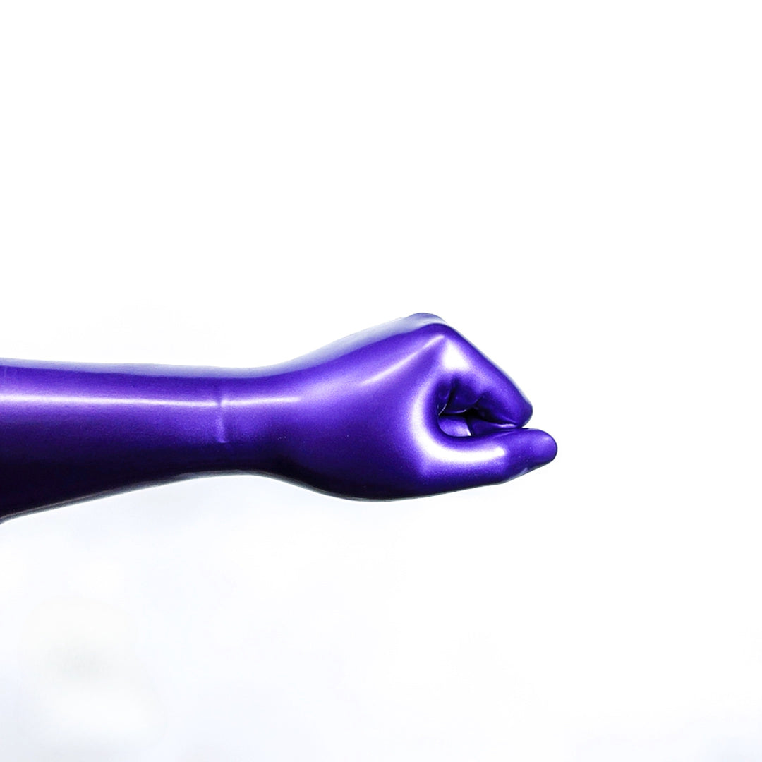 Latex metal purple gloves