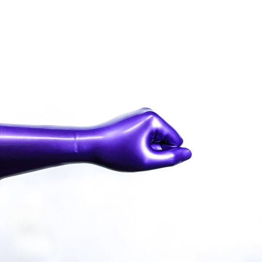 Latex metal purple gloves