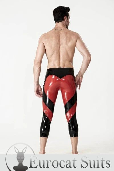 eurocat latex Male 'Heartening' Three-Quarter Zipperless Leggings