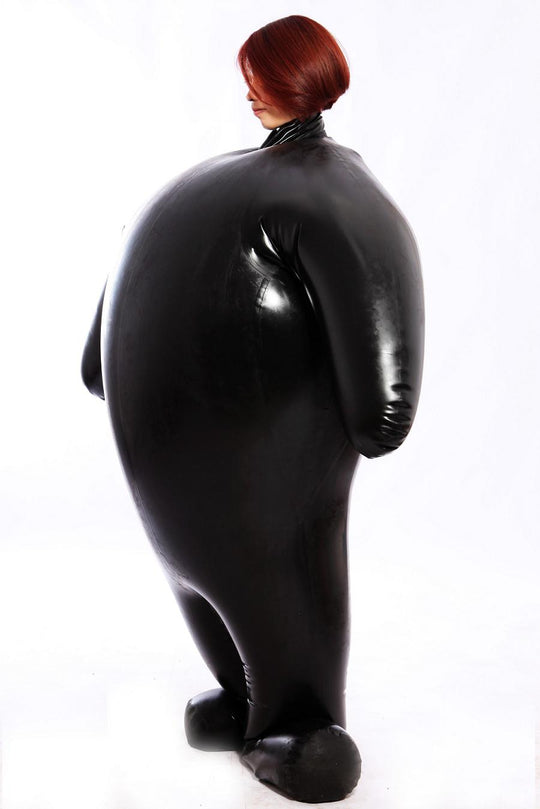 Latex Rubber Inflatable Catsuit body ball hood