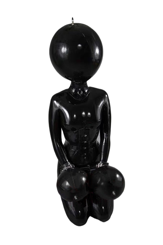 Latex Rubber Gummi Outfits inflatable mask mittens Catsuit corset