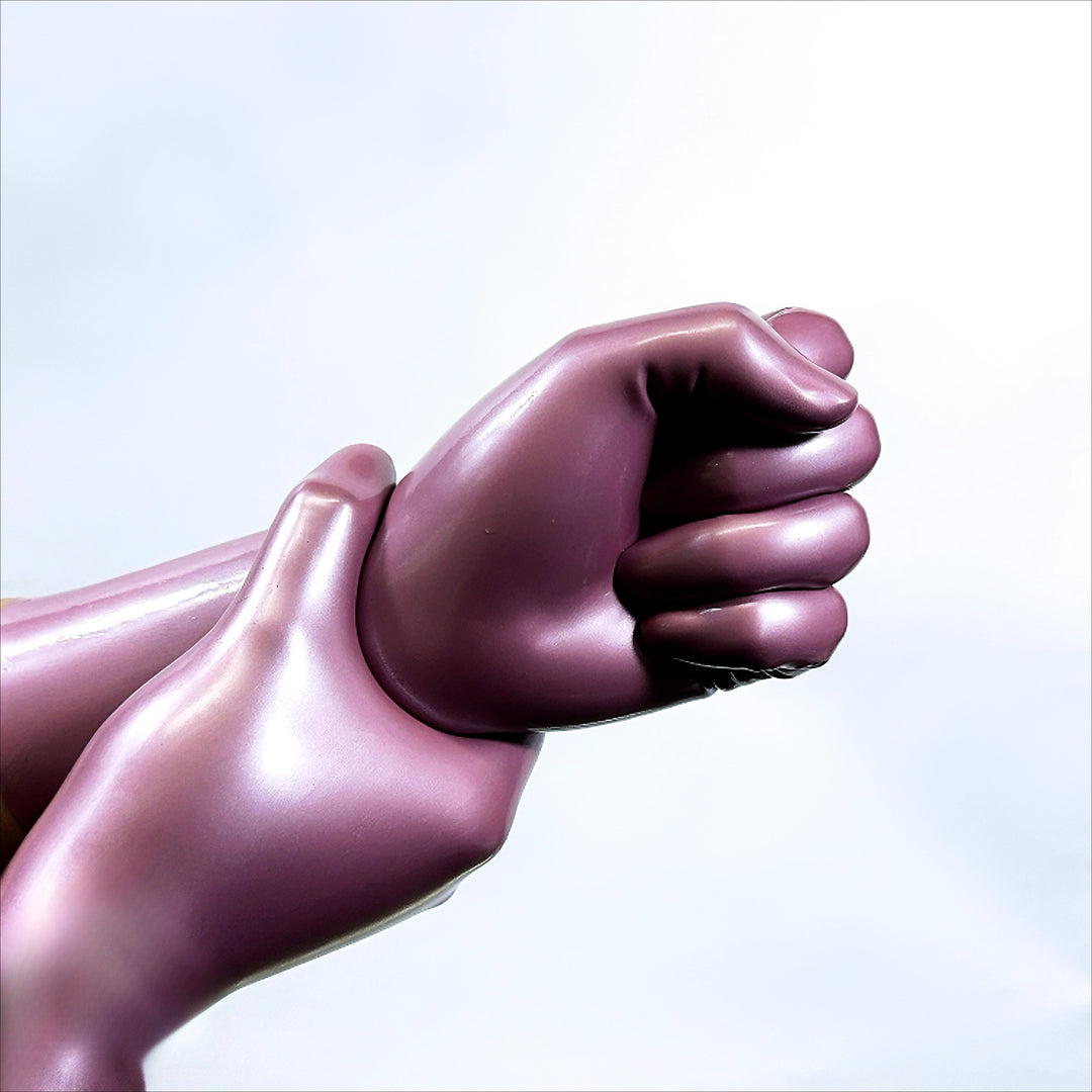 Latex Metallic wine red gloves