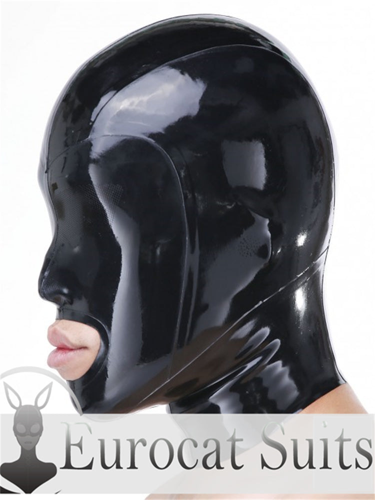 eurocat Male Latex Hood Rubber Fetish Wear Cosplay catsuits LASER PERFORATE  MASK