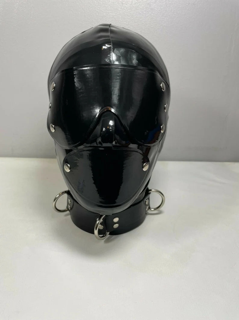 Latex Hood with Detachable Blindfold