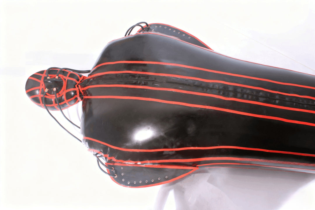 Latex Inflatable body sack bag breathing mask tubes