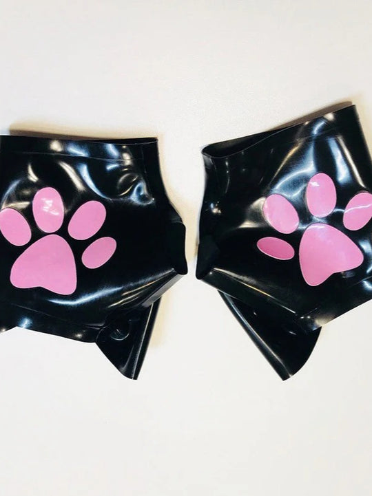 Latex custom short fingerless gloves