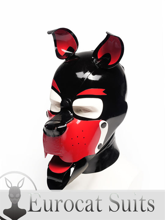 eurocat Male Latex Hood Rubber Fetish Wear Cosplay catsuits PUPPY MASK