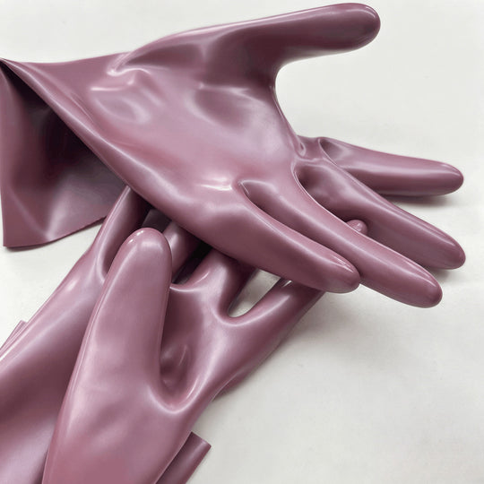 Metal wine red latex gloves