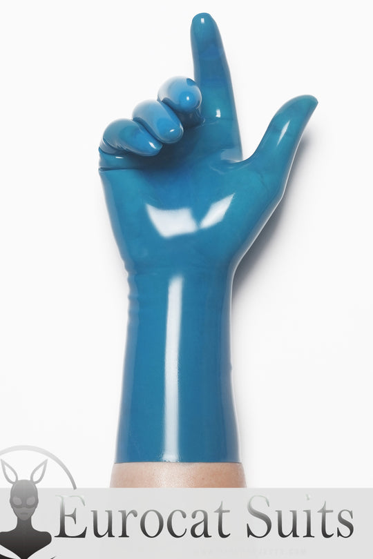 Translucent Blue Classic Short Molded Latex Gloves