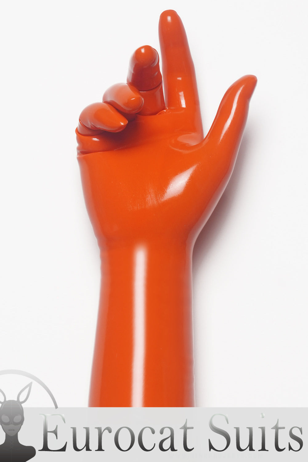 Orange Classic Short Molded Latex Gloves