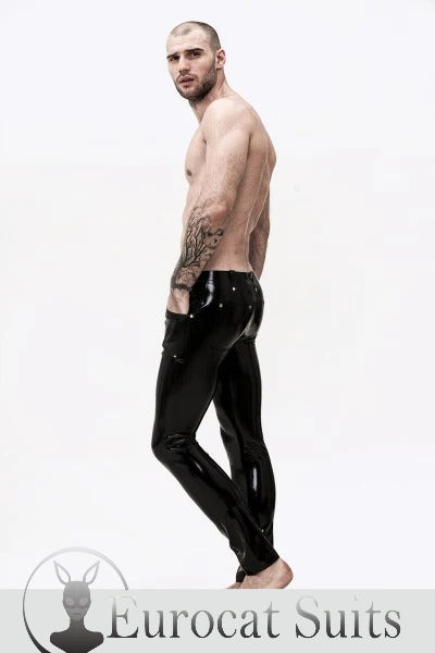 Herren 'Sailor-Front' Latex Jeans