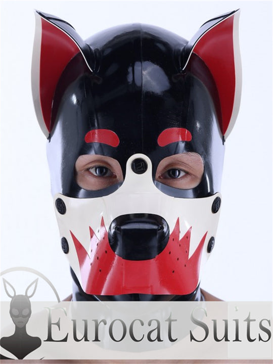 eurocat Male Latex Hood Rubber Fetish Wear Cosplay catsuits PUPPY MASK