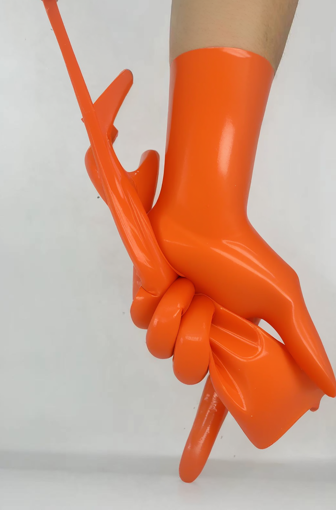 fetish  latex gloves Short, Stretchy and Body Safe rubber Gloves chlorined 0.4mm