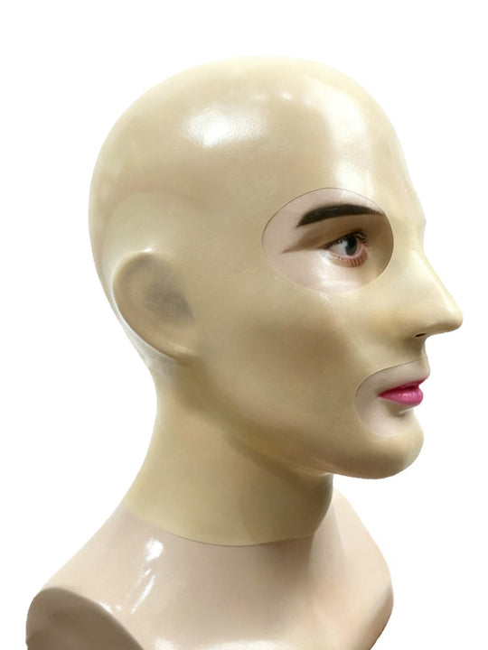 Latexmaske, transparente Gummihaube mit offenem Mund und Nase 