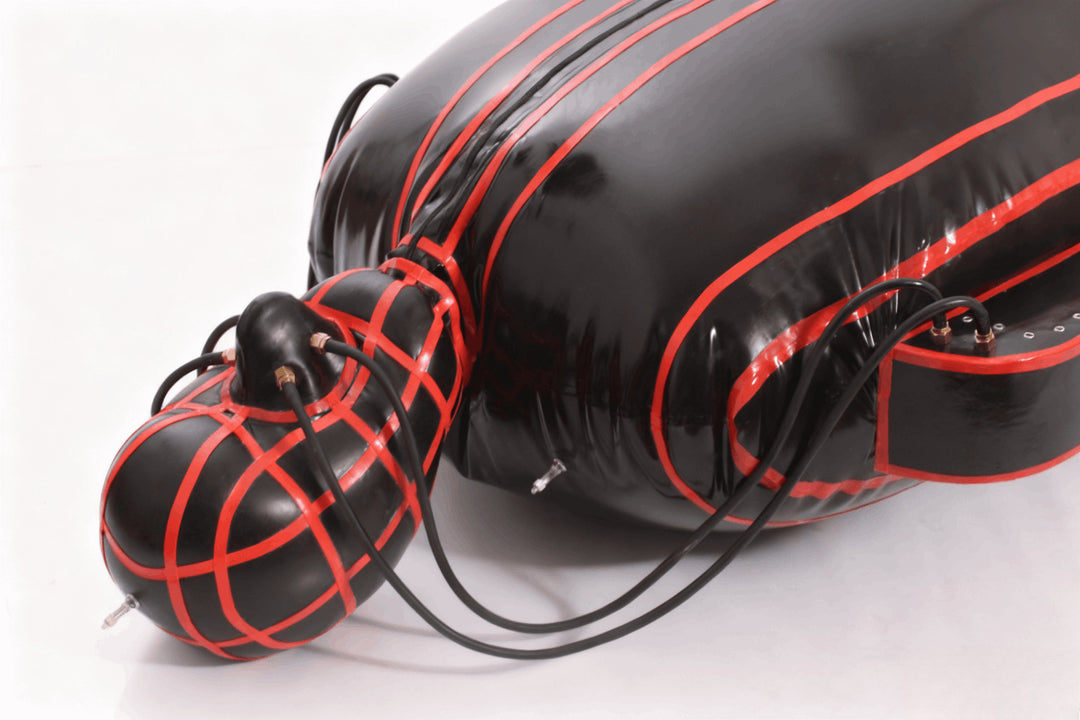 Latex Inflatable body sack bag breathing mask tubes