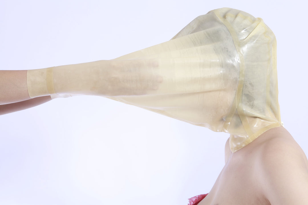 Latex Rubber Gummi Bag feet bondage lockable zipper Mask Hood