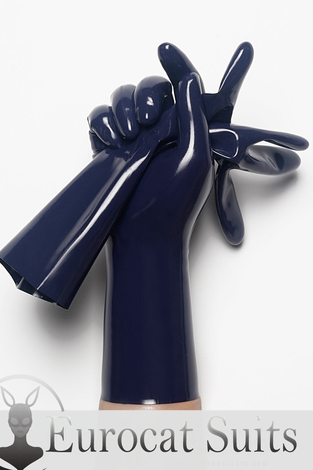 Dark Blue Classic Short Molded Latex Gloves