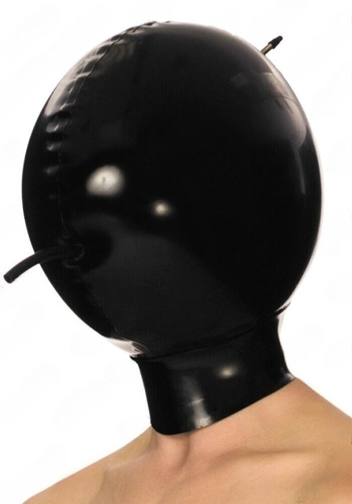 Latex Rubber Gummi Inflatable Mask Hood breathing tube