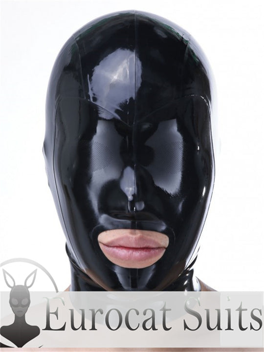 eurocat Männliche Latexhaube Gummi Fetischkleidung Cosplay Catsuits MASKE LASER PERFORATE