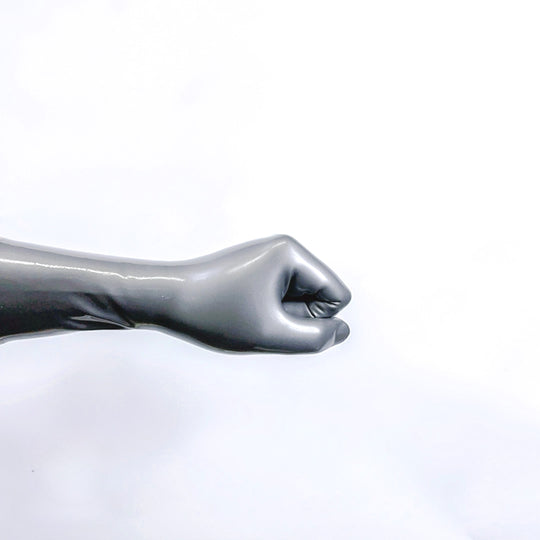 Latex metallic gray gloves