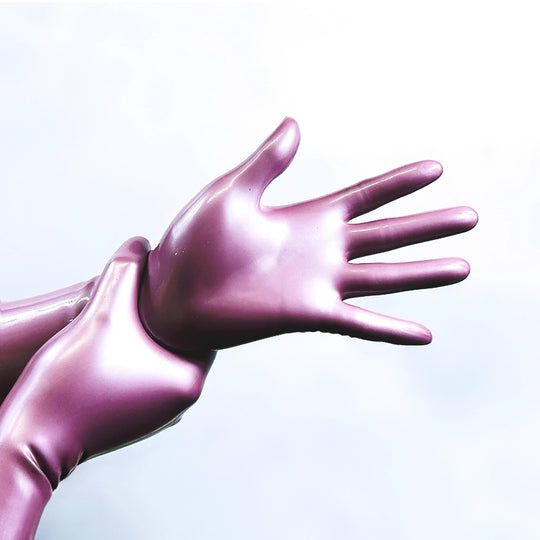 Latex Metallic wine red gloves