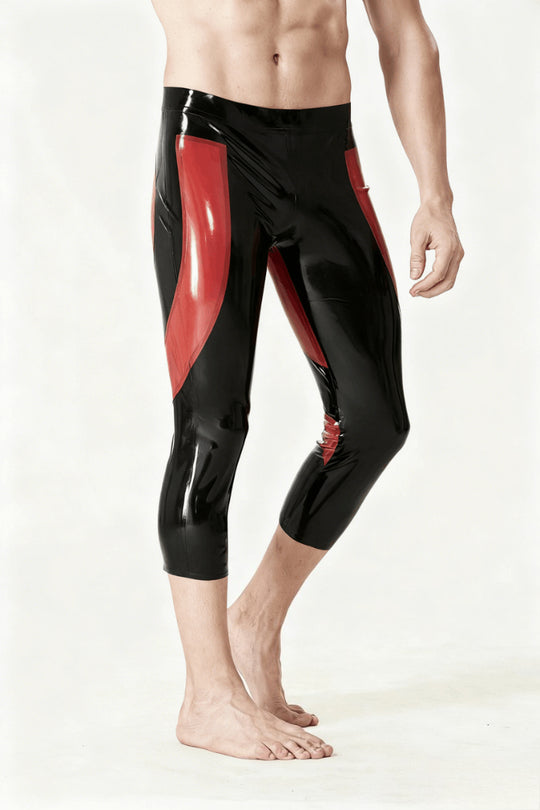 eurocat latex Male 'Heartening' Three-Quarter Zipperless Leggings