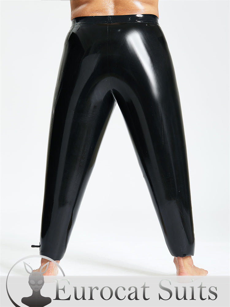 Black Sexy Latex Unisex Male Inflatable Pants outer thickness is 0.6mm