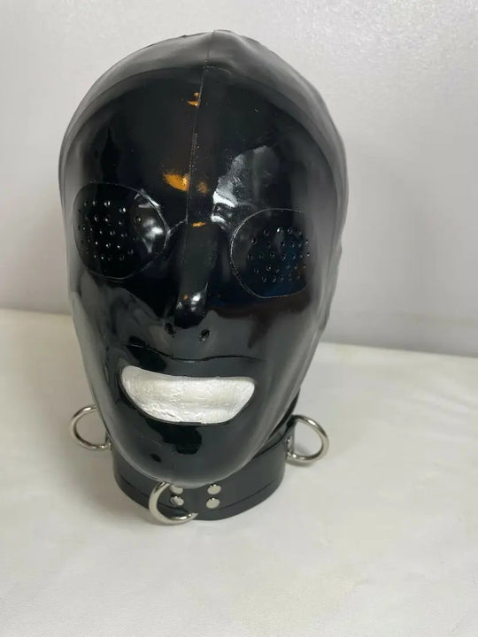 Latex Pin hole Eyes Open Mouth Hood