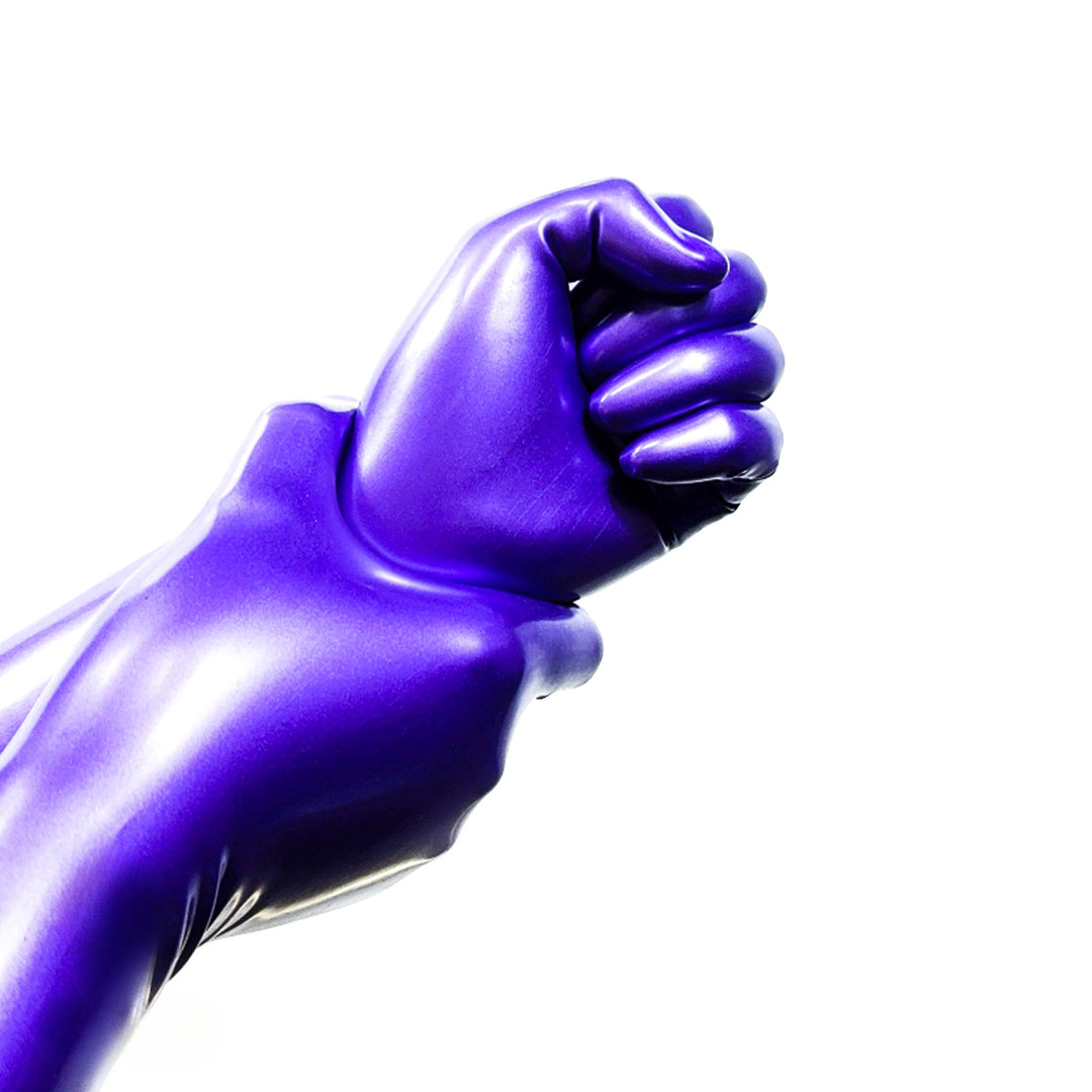 Latex metal purple gloves