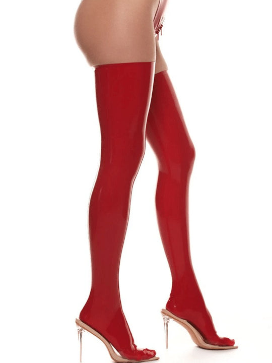 Red Latex Stockings Rubber