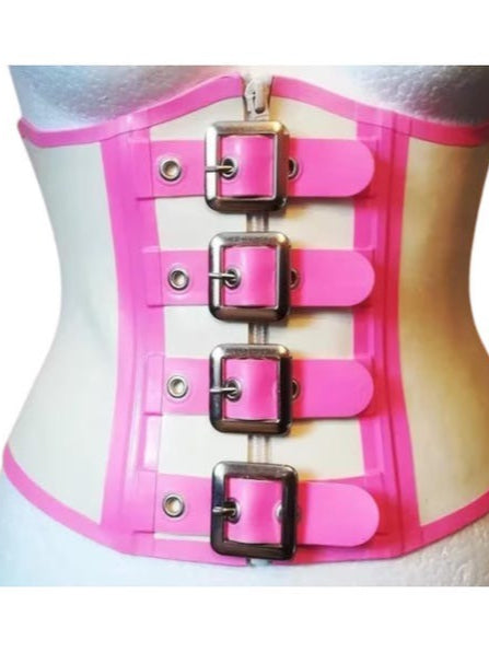 Latex Waist Cincher with Buckles
