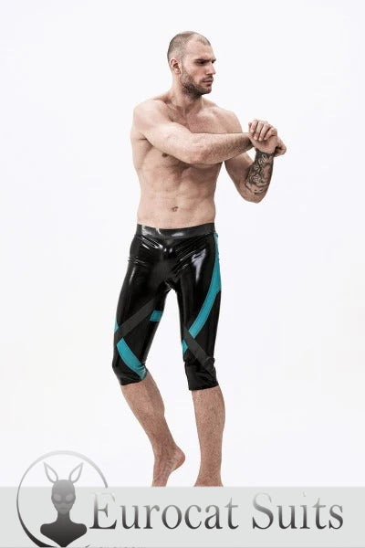 eurocat latex Knielange Leggings „Crossways“ aus Gummi für Männer
