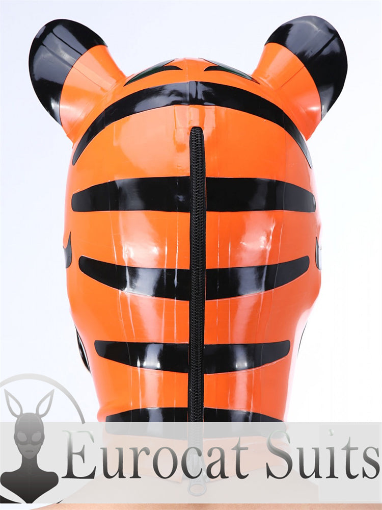 eurocat Männliche Latexhaube Gummi Fetischkleidung Cosplay Catsuits TIGERMASKE 