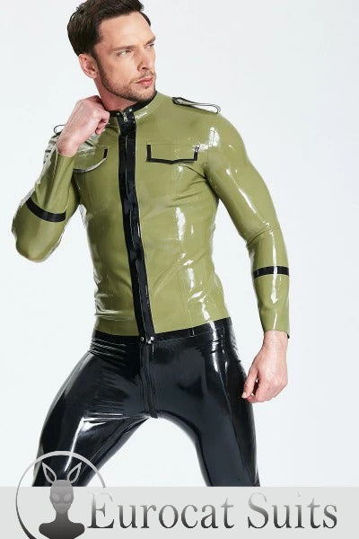 eurocat latex Male 'Military Cadet' Tunic Jacket