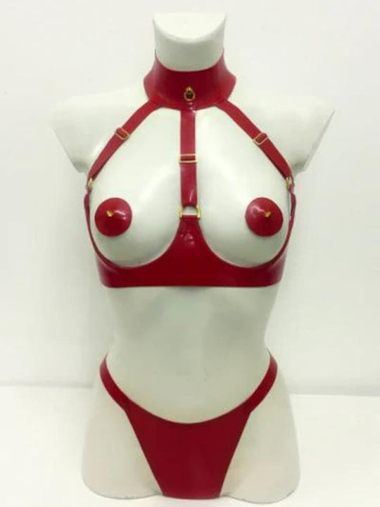 Lady Latex O Ring Nipple Pasties